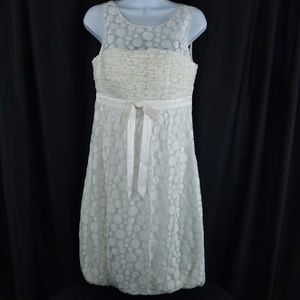 Sue Wong Cotton Lace Dress Sz 6 Bubble Hem